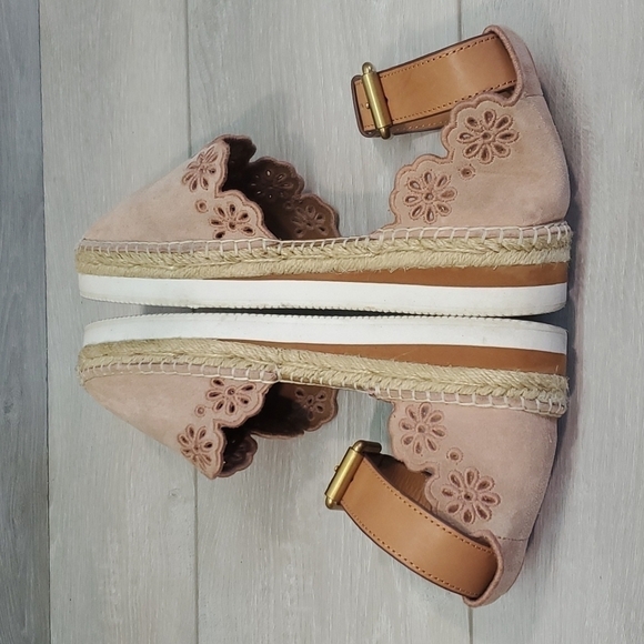 See By Chloe Ankle Espadrilles Sandals Suede Shoes sz 39  US 8 - Picture 8 of 12